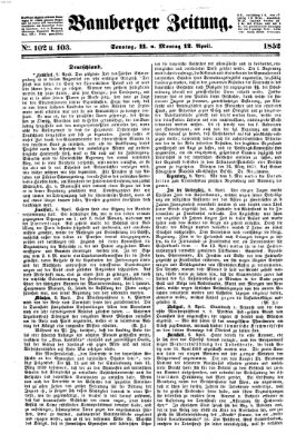 Bamberger Zeitung Montag 12. April 1852