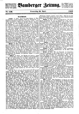 Bamberger Zeitung Donnerstag 15. April 1852