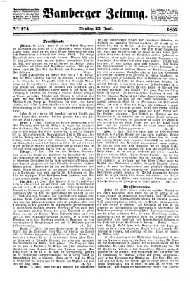 Bamberger Zeitung Dienstag 22. Juni 1852