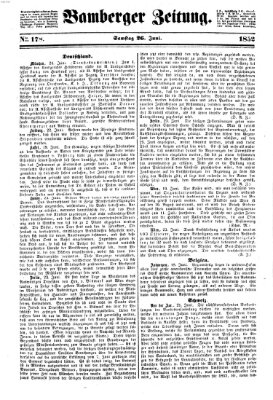 Bamberger Zeitung Samstag 26. Juni 1852