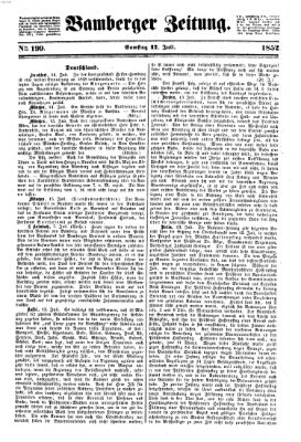 Bamberger Zeitung Samstag 17. Juli 1852