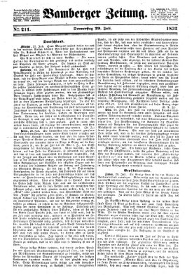 Bamberger Zeitung Donnerstag 29. Juli 1852