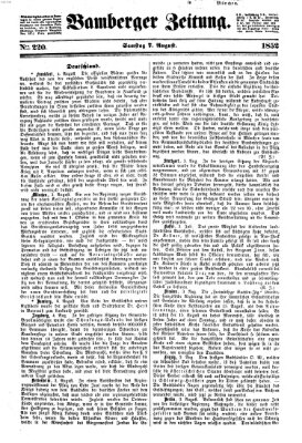 Bamberger Zeitung Samstag 7. August 1852