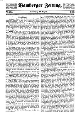Bamberger Zeitung Donnerstag 12. August 1852