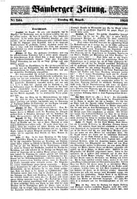 Bamberger Zeitung Dienstag 31. August 1852