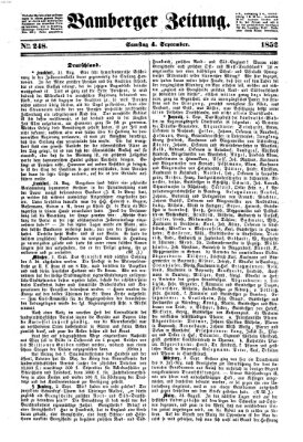 Bamberger Zeitung Samstag 4. September 1852