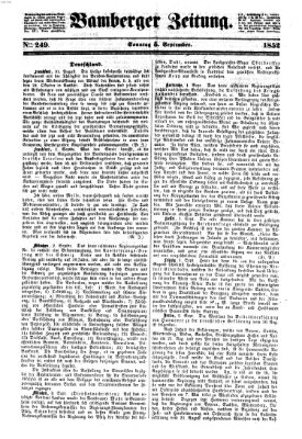 Bamberger Zeitung Sonntag 5. September 1852
