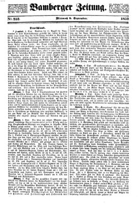 Bamberger Zeitung Mittwoch 8. September 1852