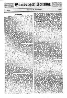 Bamberger Zeitung Dienstag 21. September 1852
