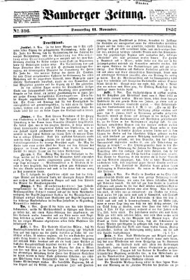 Bamberger Zeitung Donnerstag 11. November 1852