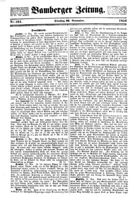 Bamberger Zeitung Dienstag 16. November 1852