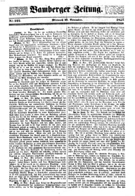 Bamberger Zeitung Mittwoch 17. November 1852