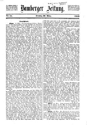 Bamberger Zeitung Dienstag 22. März 1853