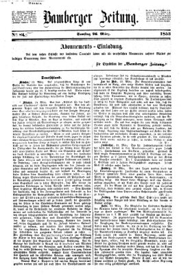 Bamberger Zeitung Samstag 26. März 1853