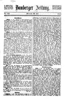Bamberger Zeitung Mittwoch 13. Juli 1853