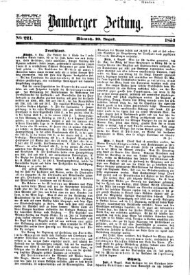 Bamberger Zeitung Mittwoch 10. August 1853
