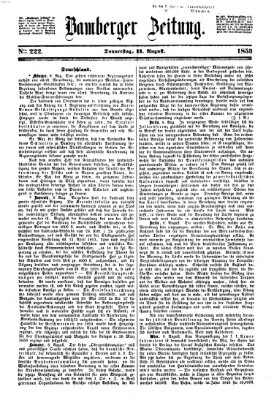 Bamberger Zeitung Donnerstag 11. August 1853