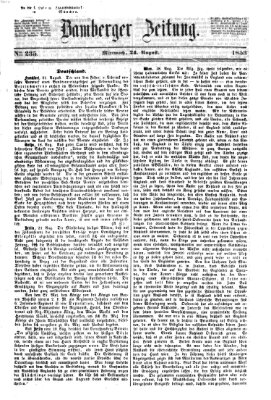 Bamberger Zeitung Mittwoch 24. August 1853