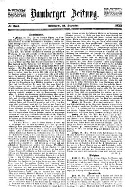 Bamberger Zeitung Mittwoch 21. Dezember 1853