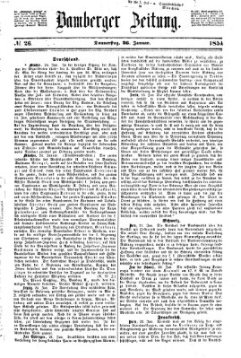 Bamberger Zeitung Donnerstag 26. Januar 1854