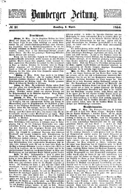 Bamberger Zeitung Samstag 1. April 1854