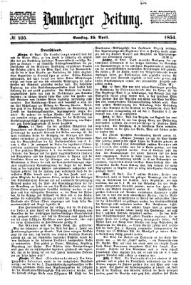 Bamberger Zeitung Samstag 15. April 1854
