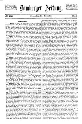 Bamberger Zeitung Donnerstag 14. September 1854