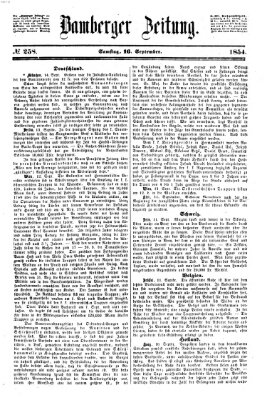 Bamberger Zeitung Samstag 16. September 1854