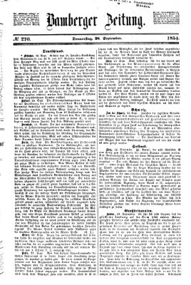 Bamberger Zeitung Donnerstag 28. September 1854