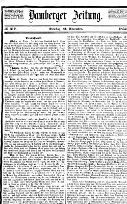 Bamberger Zeitung Dienstag 14. November 1854