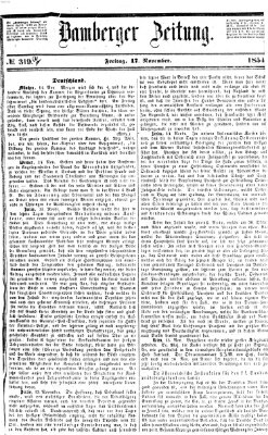 Bamberger Zeitung Freitag 17. November 1854
