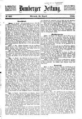 Bamberger Zeitung Mittwoch 15. August 1855