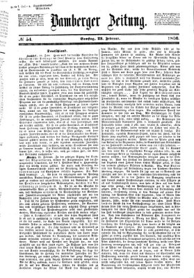 Bamberger Zeitung Samstag 23. Februar 1856