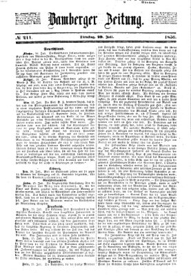 Bamberger Zeitung Dienstag 29. Juli 1856