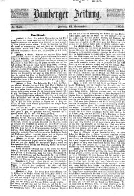 Bamberger Zeitung Freitag 12. September 1856