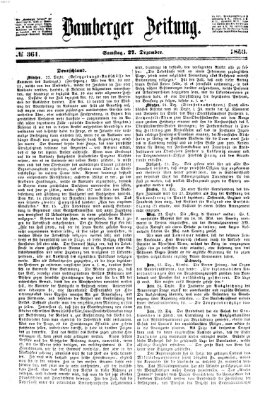 Bamberger Zeitung Samstag 27. Dezember 1856