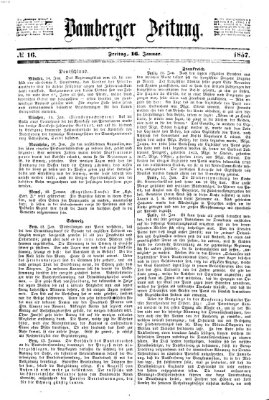 Bamberger Zeitung Freitag 16. Januar 1857
