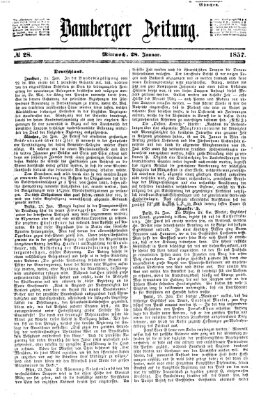Bamberger Zeitung Mittwoch 28. Januar 1857