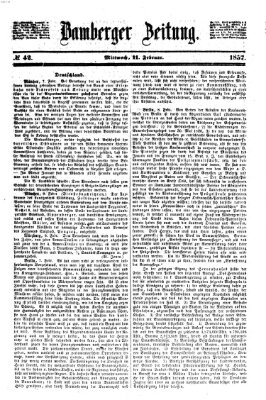 Bamberger Zeitung Mittwoch 11. Februar 1857