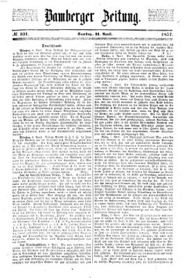 Bamberger Zeitung Samstag 11. April 1857
