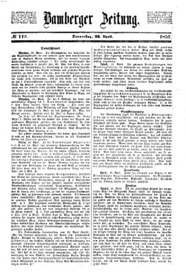 Bamberger Zeitung Donnerstag 23. April 1857