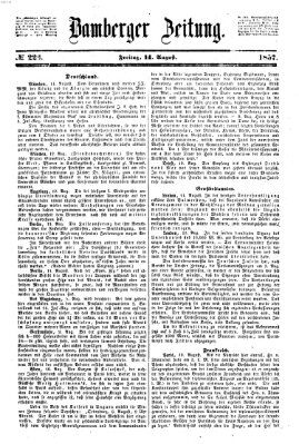 Bamberger Zeitung Freitag 14. August 1857