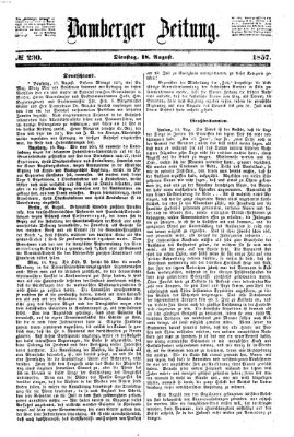 Bamberger Zeitung Dienstag 18. August 1857