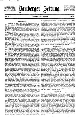 Bamberger Zeitung Dienstag 25. August 1857