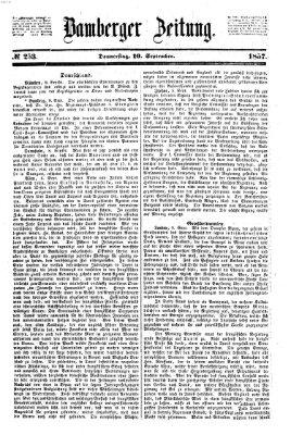 Bamberger Zeitung Donnerstag 10. September 1857