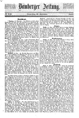 Bamberger Zeitung Donnerstag 17. September 1857