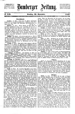 Bamberger Zeitung Samstag 26. September 1857