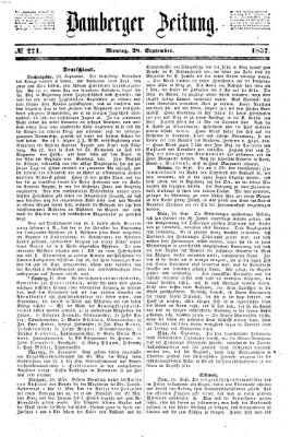 Bamberger Zeitung Montag 28. September 1857