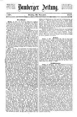 Bamberger Zeitung Dienstag 24. November 1857