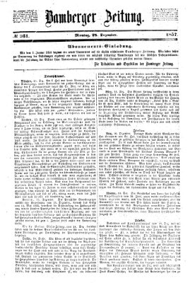 Bamberger Zeitung Montag 28. Dezember 1857